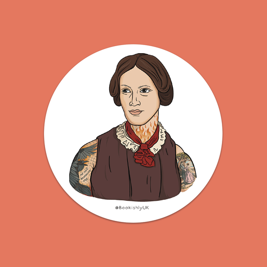 Charlotte Bronte With Tattoos | Vinyl Laptop Sticker