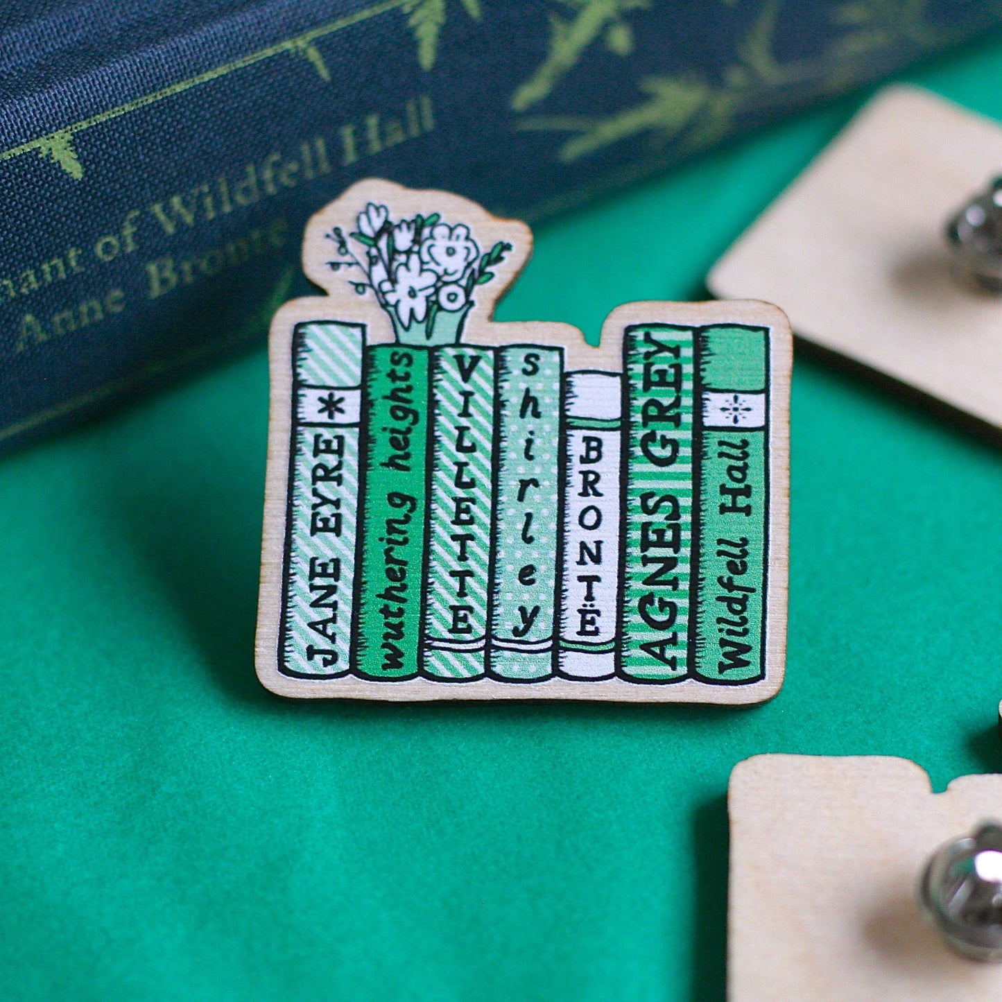 Bronte Sisters Bookshelf Wooden Pin