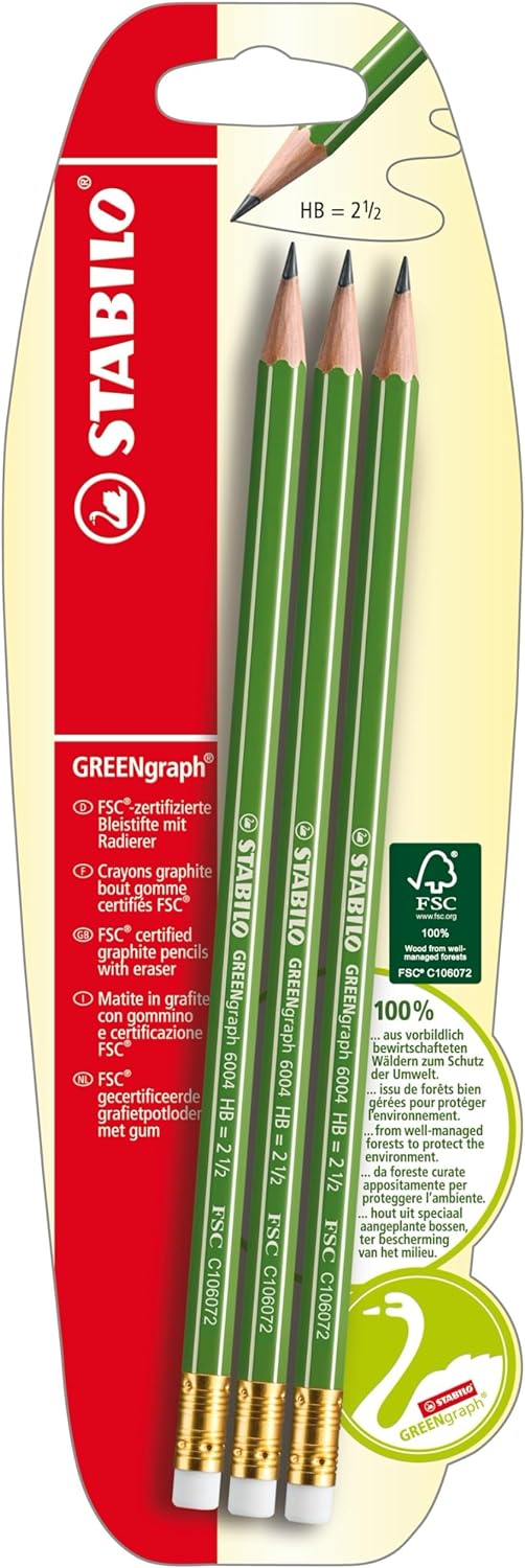 Pencils for annotating - STABILO - set of 3 - GreenGraph