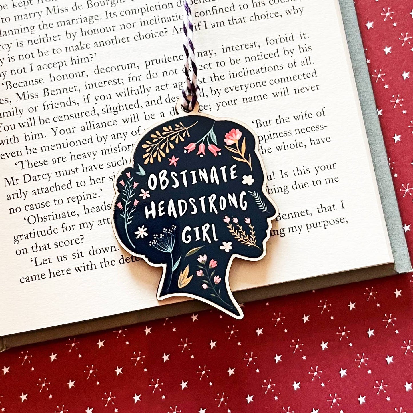 Obstinate Headstrong Girl - Pride and Prejudice Decoration: Red & White