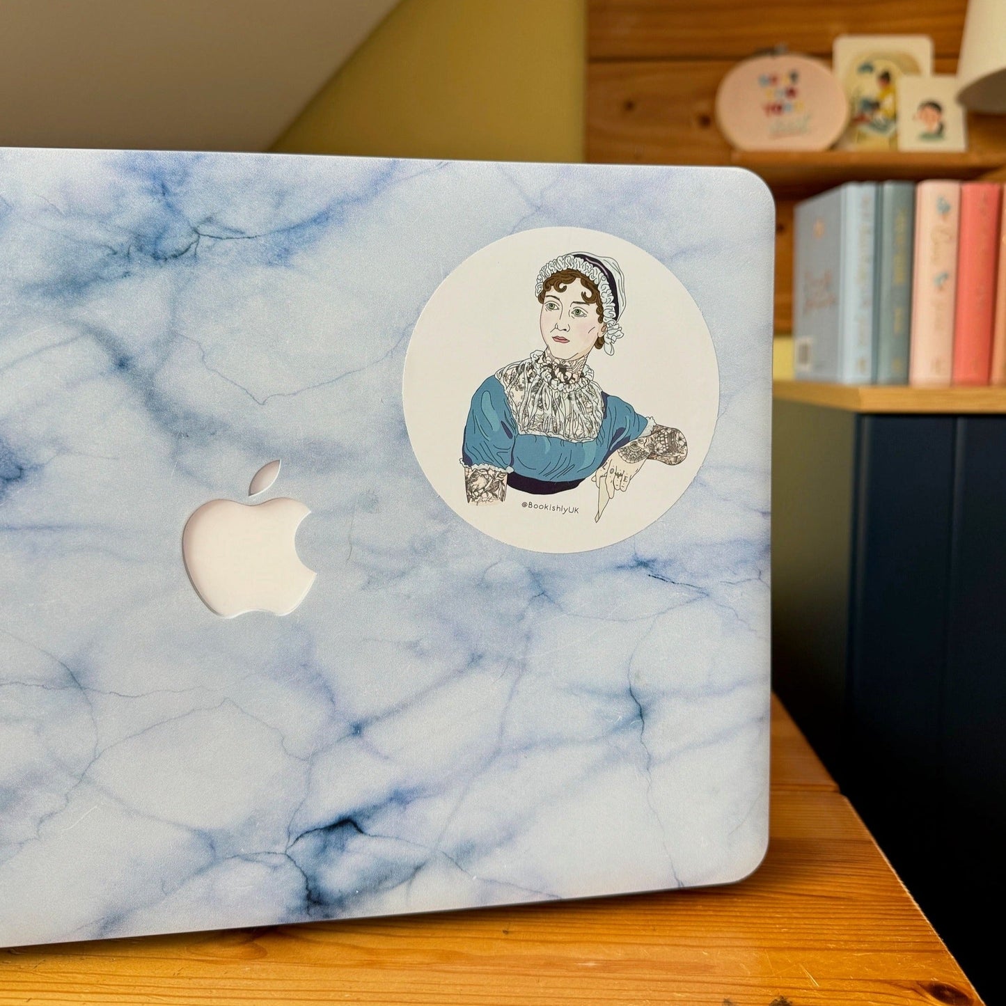 Jane Austen with tattoos | Vinyl Laptop Sticker | LARGE