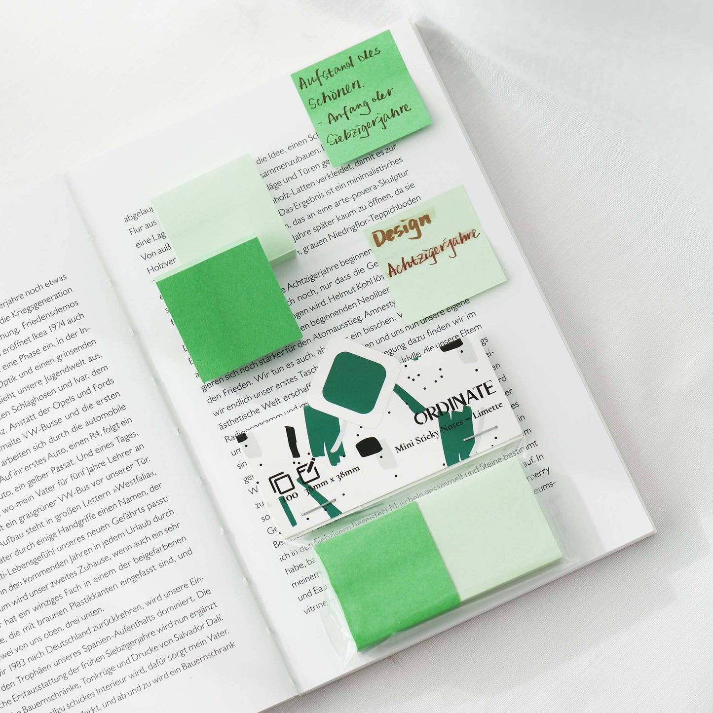 Mini Sticky Notes Pads Green | for annotating