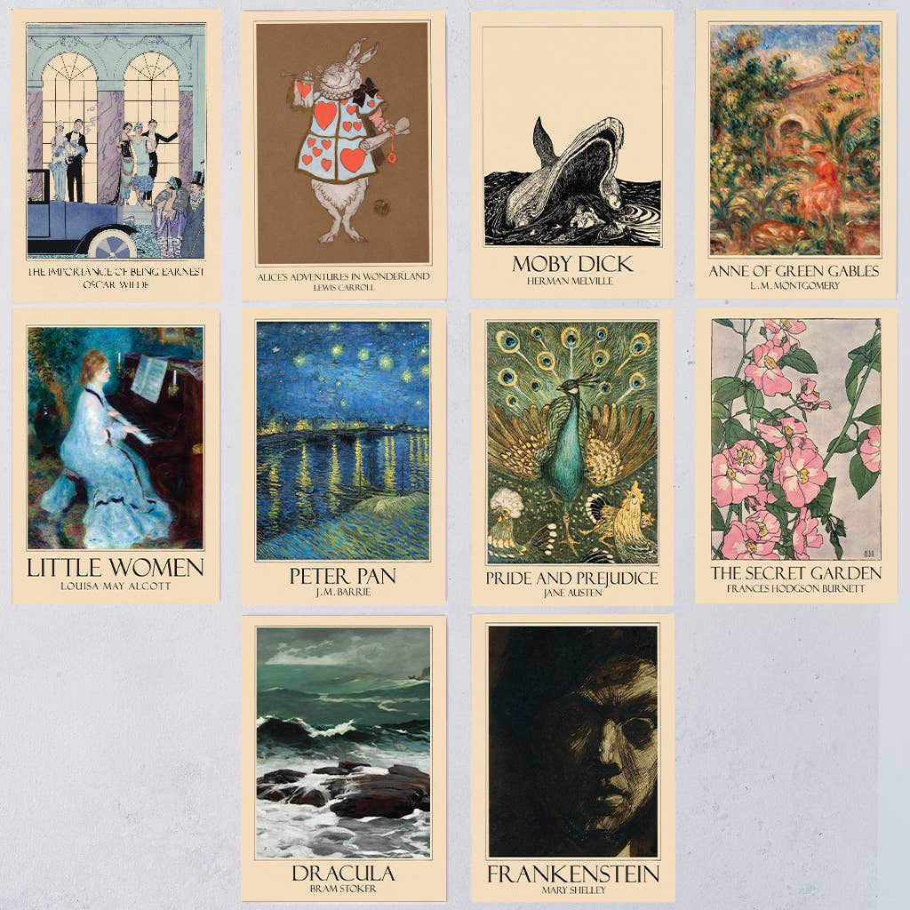 Book Cover Literary Art Postcard Set of 10