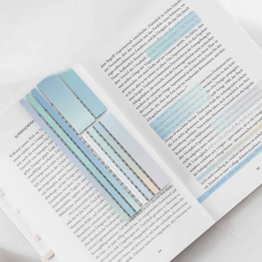 Ocean Blue | Transparent Adhesive Strips | for annotating