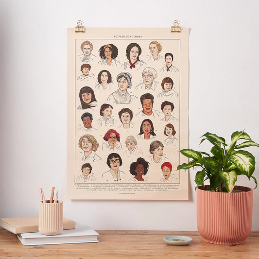 A-Z Female Author Alphabet Poster (A2)